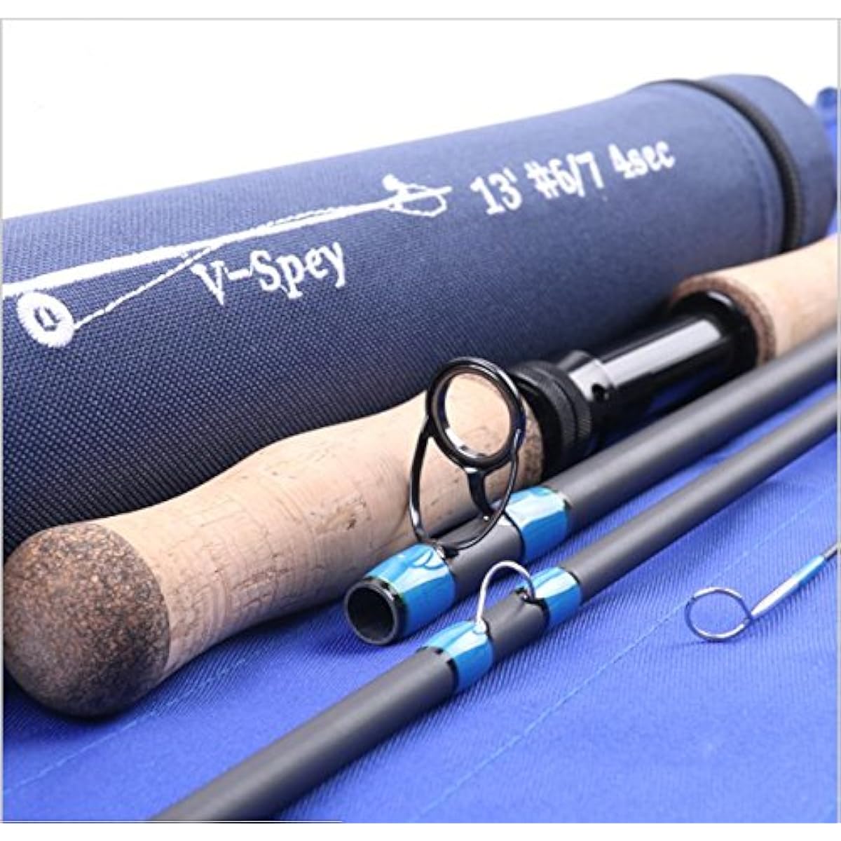 M MAXIMUMCATCH Maxcatch Spey Fly Rod 4 Pieces Carbon Fly Fishing Rod with Messe Tube (Size: 6/7/8/9/10 wt)