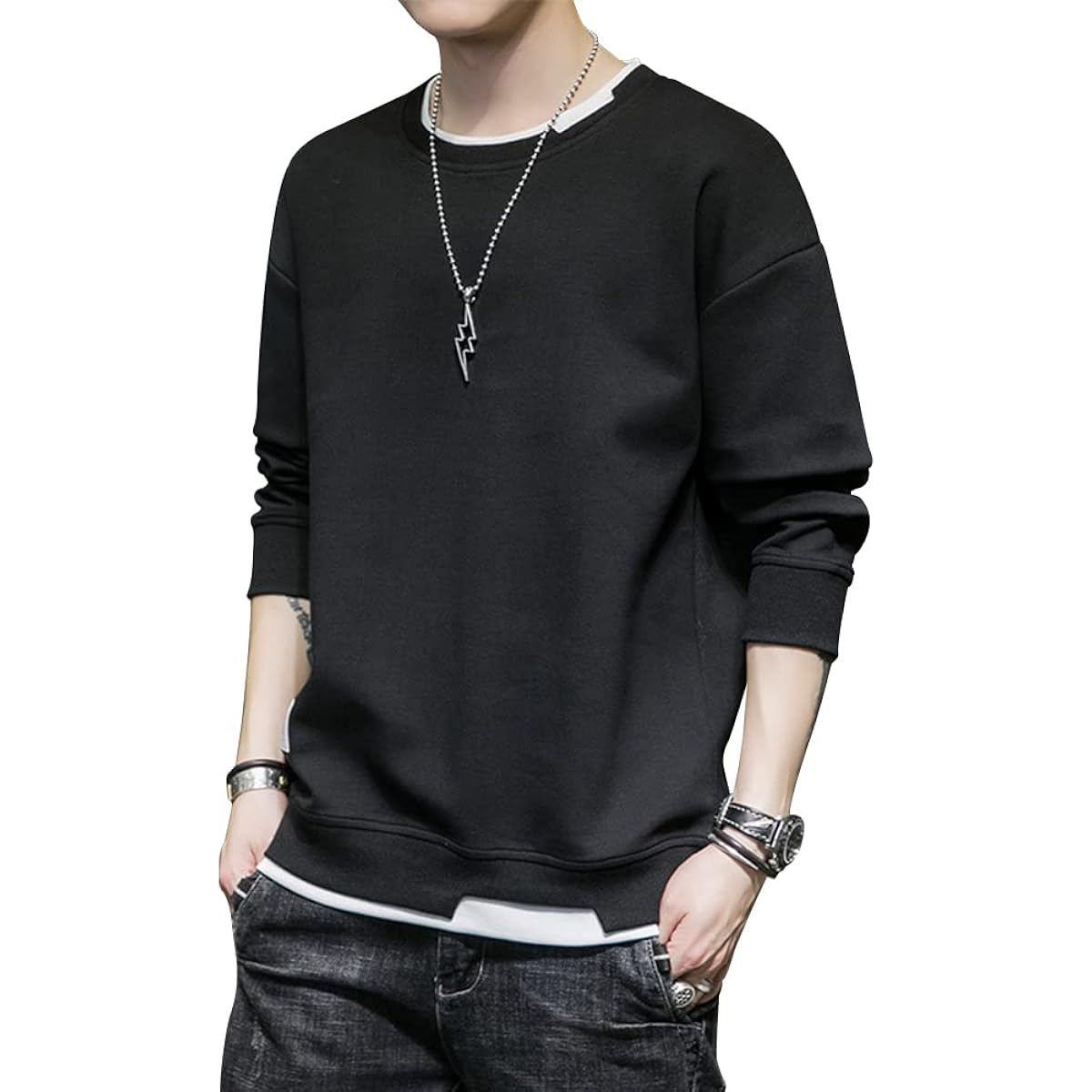 CLAZOLIY Sweatshirt Men's Hoodie T-Shirt Long Sleeve Loose Pullover Tops Casual Stylish Autumn Winter Spring CL114