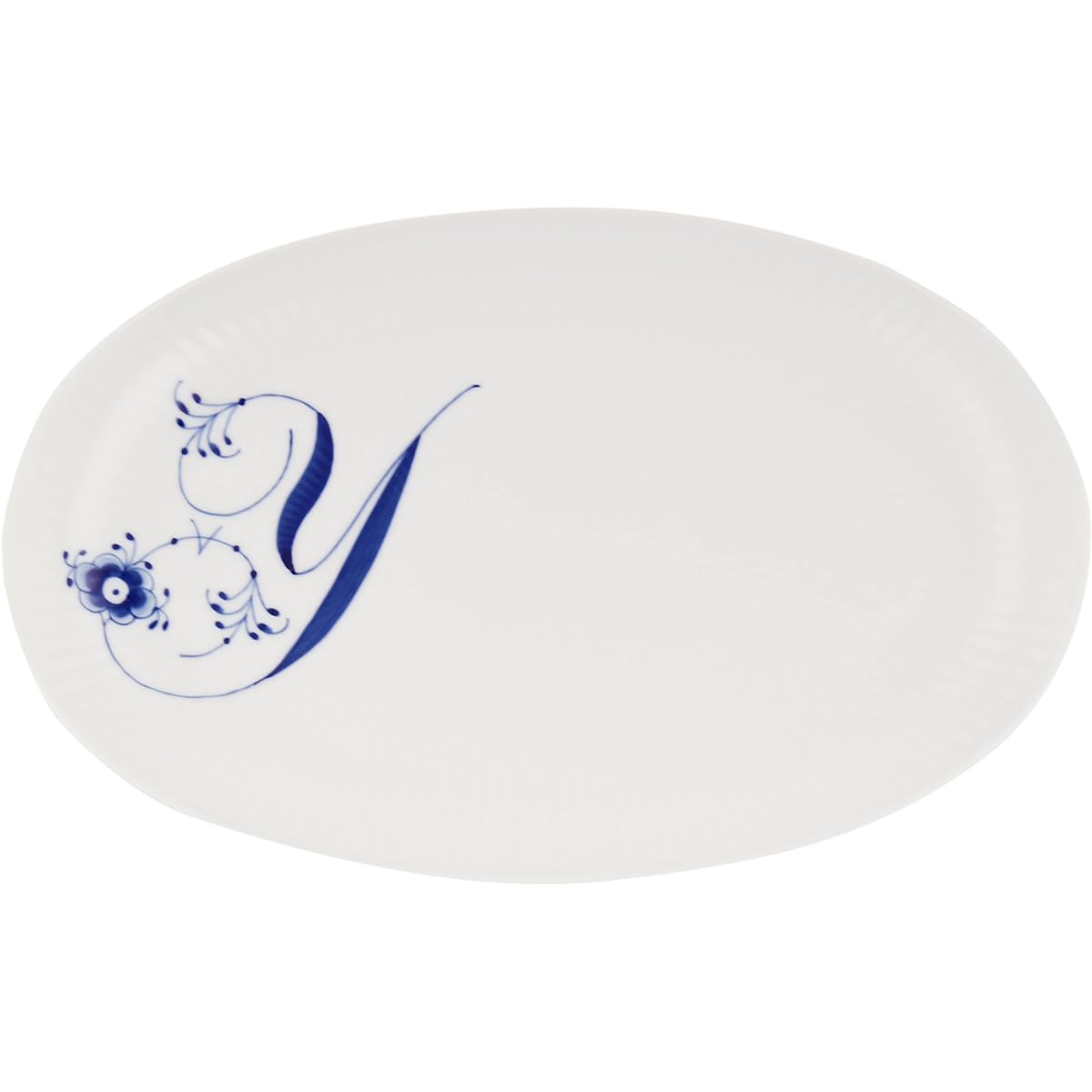 [Regular Imported Product] Royal Copenhagen Blue Fluted Plain Alphabet Plate Dish "Y" Wedding Gift Present 1028175