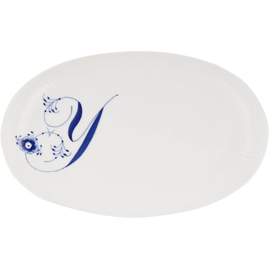 [Regular Imported Product] Royal Copenhagen Blue Fluted Plain Alphabet Plate Dish "Y" Wedding Gift Present 1028175