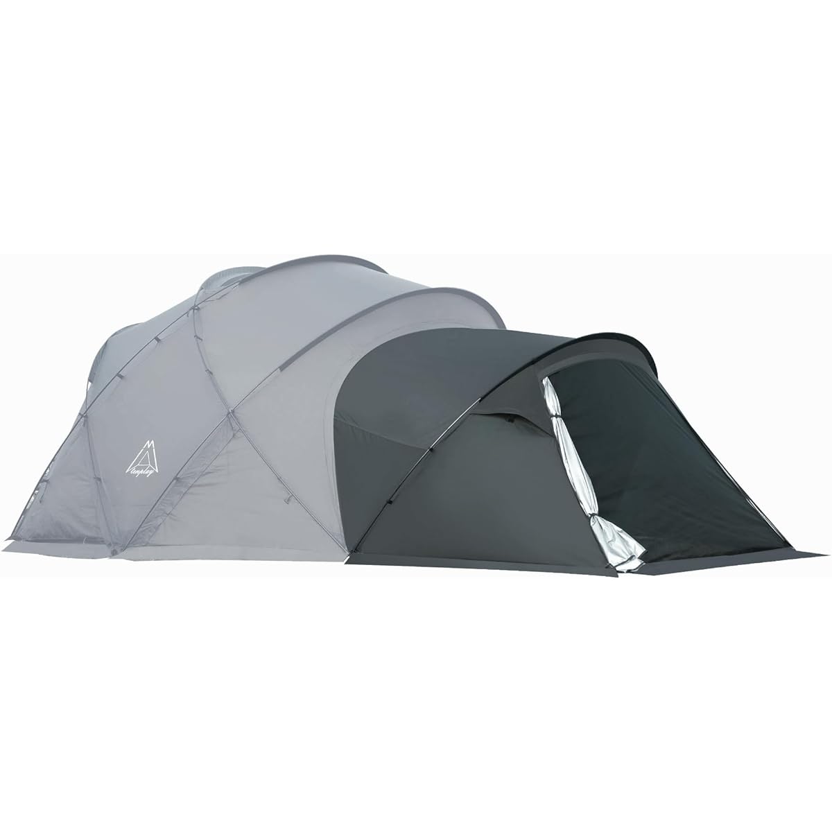 Tenplay "G-TENT" Shelter Tent Dome Tent for 4-6 People Width 350cm Living Room Waterproof and Windproof 70D Nylon with Chimney Hole 4 Seasons Aluminum Pole Water Pressure Resistance 5000mm Family Freestanding [Silver Coating] Camping Outdoor Glamping BBQ