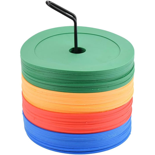 PENTA STORE Spot Cone, Flat Shape, Round Shape, Thin, Soft, Prevents Floor Scratches, Gymnasium, Ground, 48 Pieces