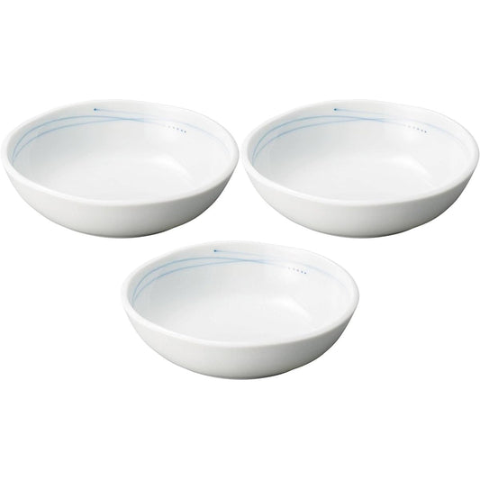 Set of 3 Blue Line 15.5cm pot [15.5×4cm] [Medium pot]