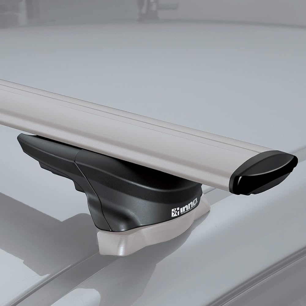 Carmate Roof Carrier inno Aero Base Stay Through Type Fixed Point XS350 Silver Cap