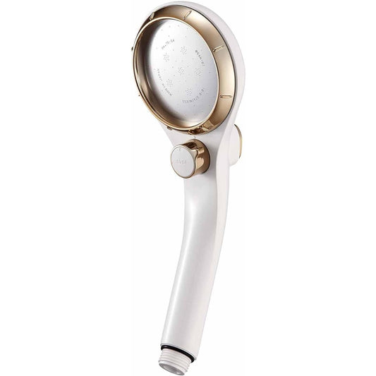 SANEI Adjustable Shower Head, Pressure Button to Adjust Power and Temporarily Stop Water, Water Saving Effect, Gold PS3032-80XA-GP