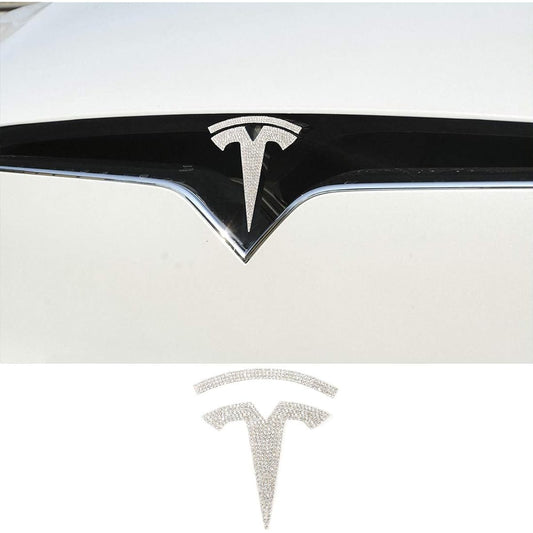 TOPDALL Frontor Unique Crystal Glitter Deccal Decoration Cover Sticker Tesla Model S and Model 3