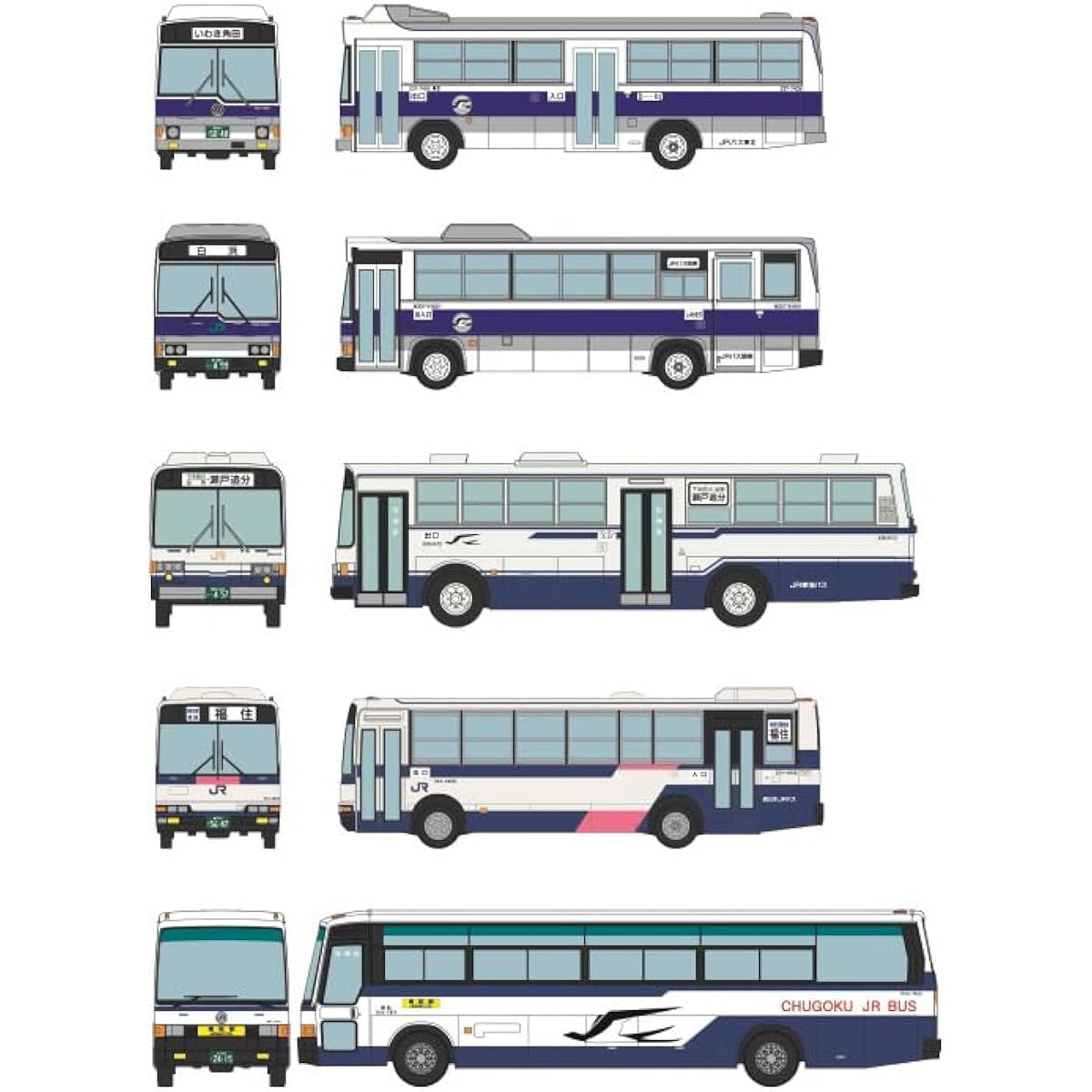 TOMYTEC The Bus Collection Bus Collection JR Bus 35th Anniversary Honshu 5 Company Set Diorama Supplies