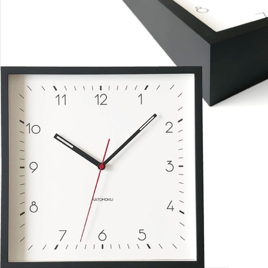 KATOMOKU Square clock 3 black radio clock sweep km-114BLRC