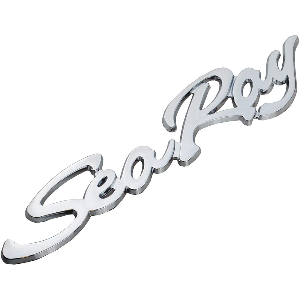 1 x Searay Seray Script Emblem badge 3D character Boat logo nameplate adhesive sticker (chrome)