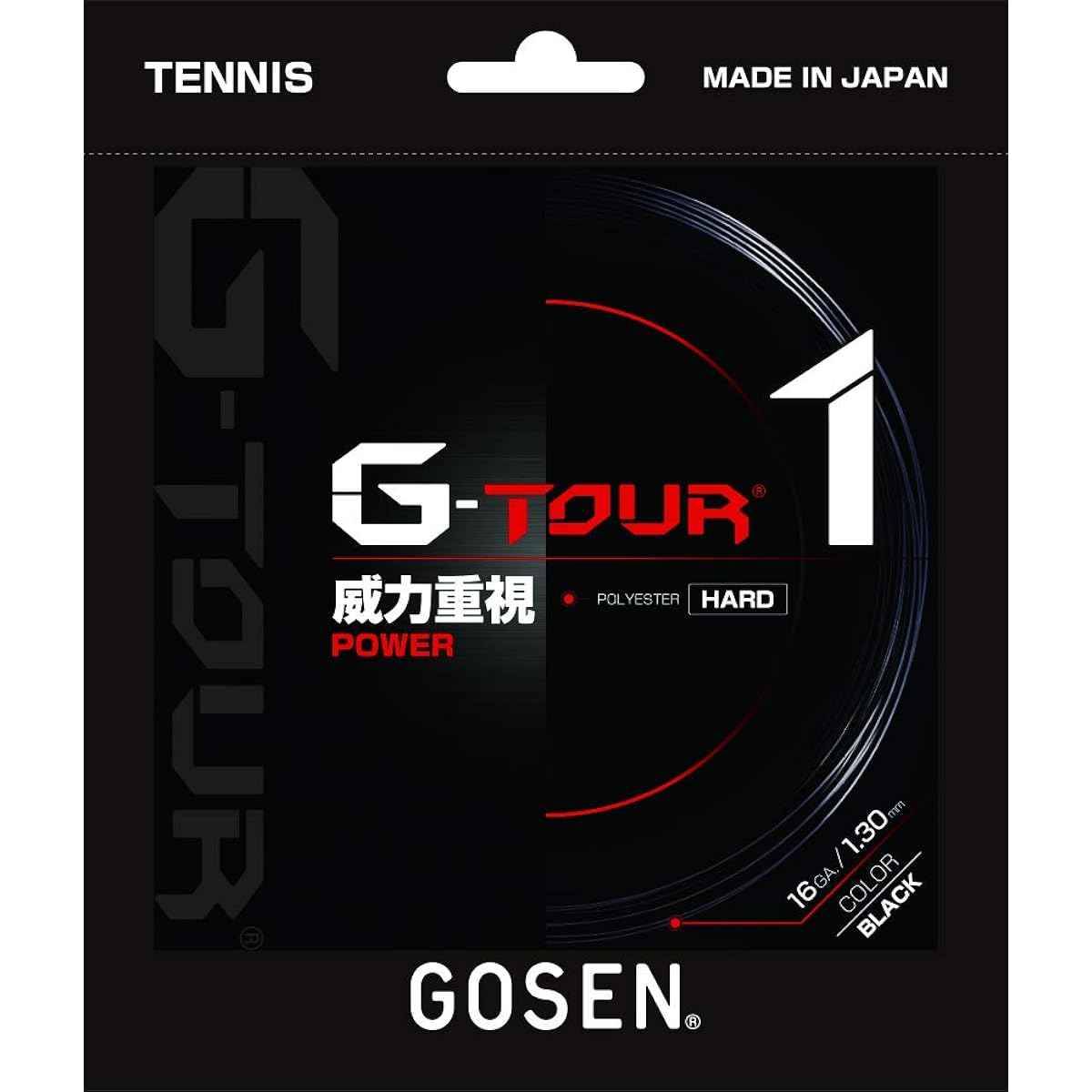 GOSEN Tennis Gut G Tour One 16 Black TSGT10BK