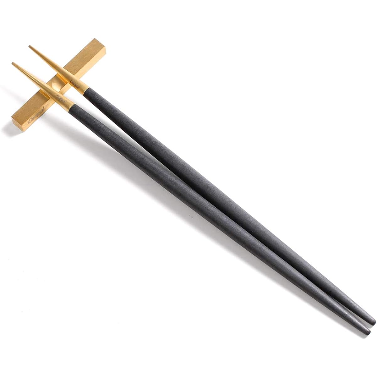 Cutipol GOA Black Gold Chopsticks + Chopstick Rest Set G029G