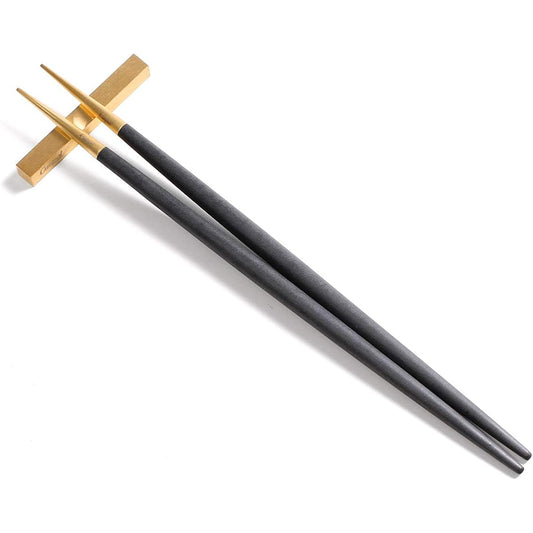 Cutipol GOA Black Gold Chopsticks + Chopstick Rest Set G029G