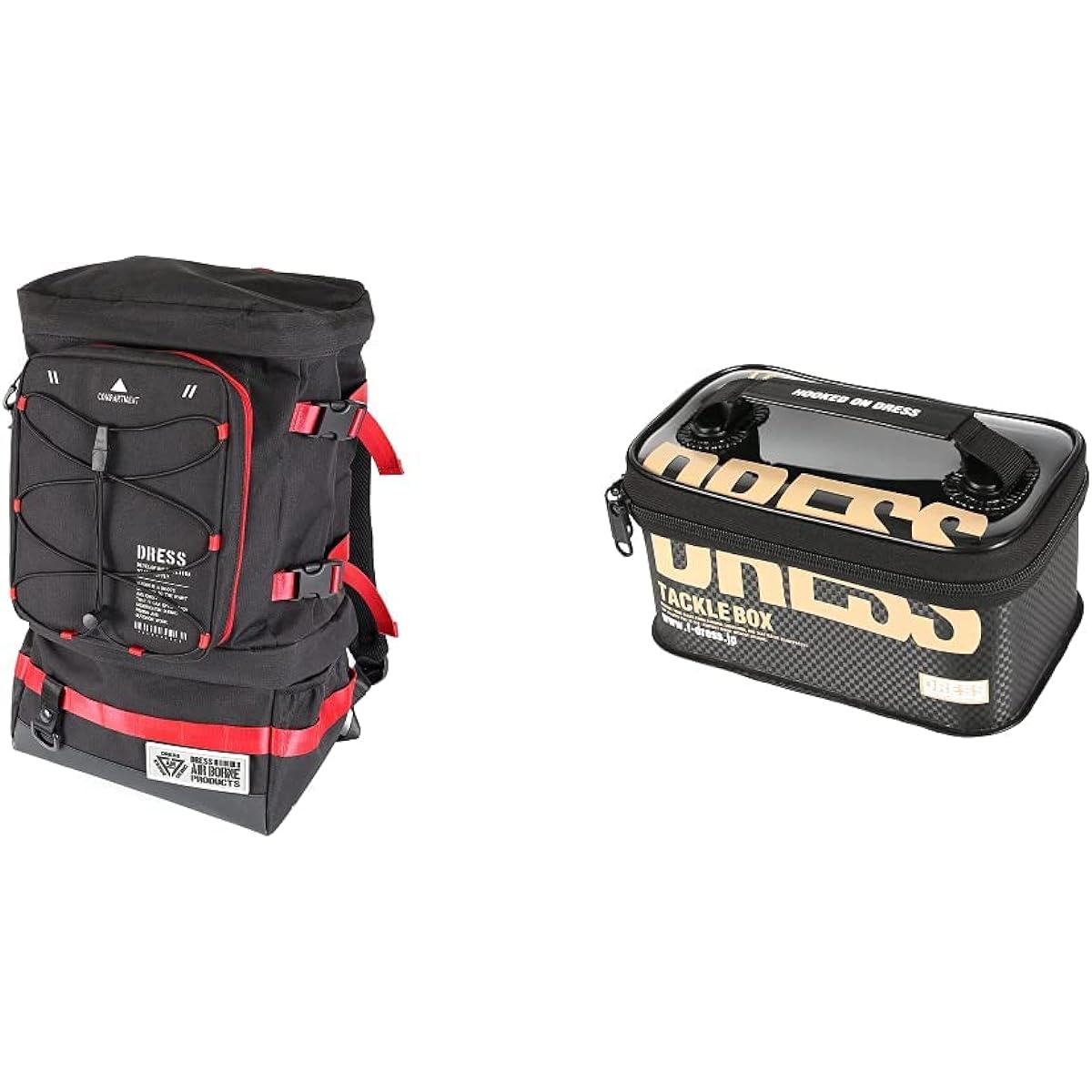 [DRESS] Fishing Backpack DRESS Red Large Size Expandable Waterproof Fishing Tackle Bag Rod Holder Bag Pack Men's Large Capacity Black Fishing Bag & "2021" Tackle Box Multi Beige [S] EVA Multifunctional Fishing Fishing Gear Fishing case storage container