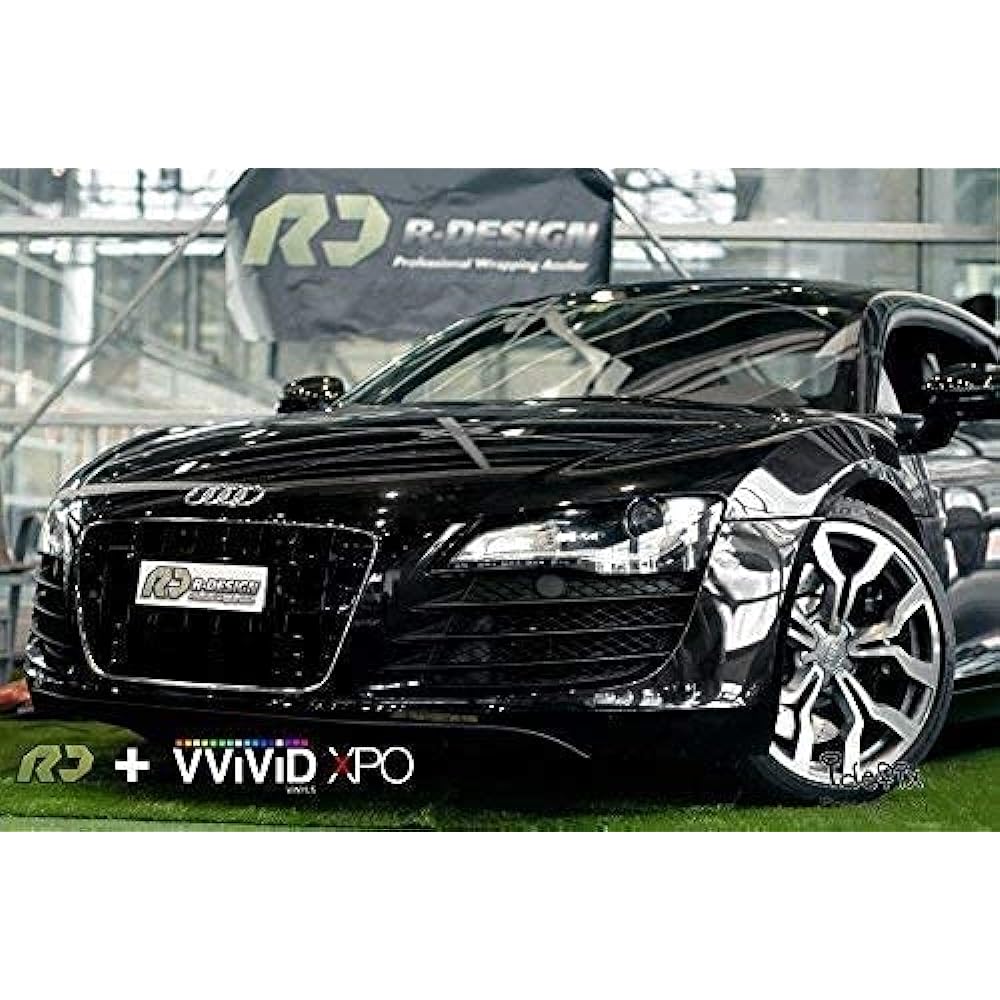 VVIVID Vinyl Wrap Roll XPO Aerrylily Staffical Glossy Finish Microfinish Black 2 Feet X 5 Feet