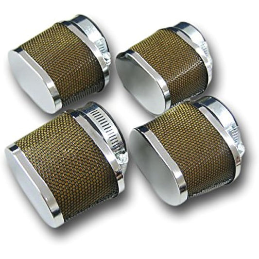Power Filter Oval Type 42mm (SET of 4) General Plated [MADMAX] (Motorcycle Supplies/Motorcycle Parts)