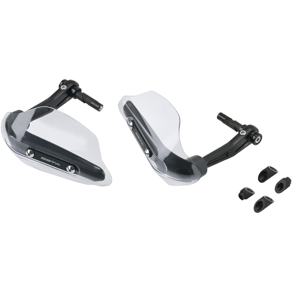 ZETA RACING Sonic Hand Guard PC Protector Kit Universal Type Compatible with Hollow Handlebars (13.5mm-14.5mm/17.5mm-18.5mm) Forged Bar End Installation Windproof Cold Weather Rainproof Stainless Steel Bolt Lever Guard Dirtfreak ZS72-2100