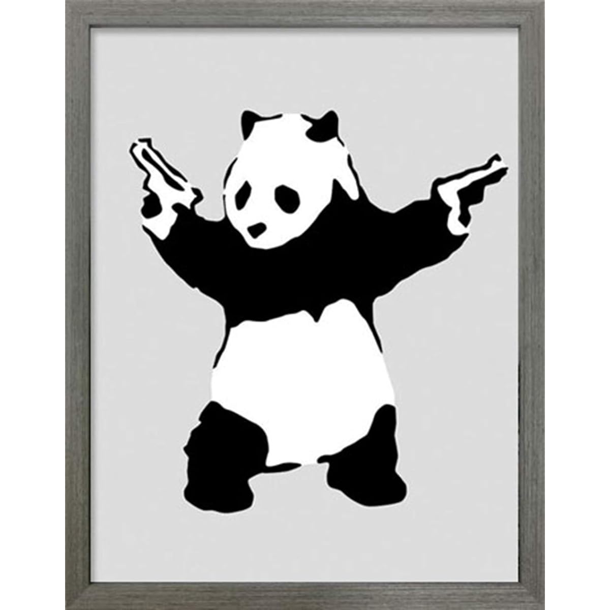 Bikosha Art Frame Gray 14x11inch Banksy Panda with Guns IBA-61754