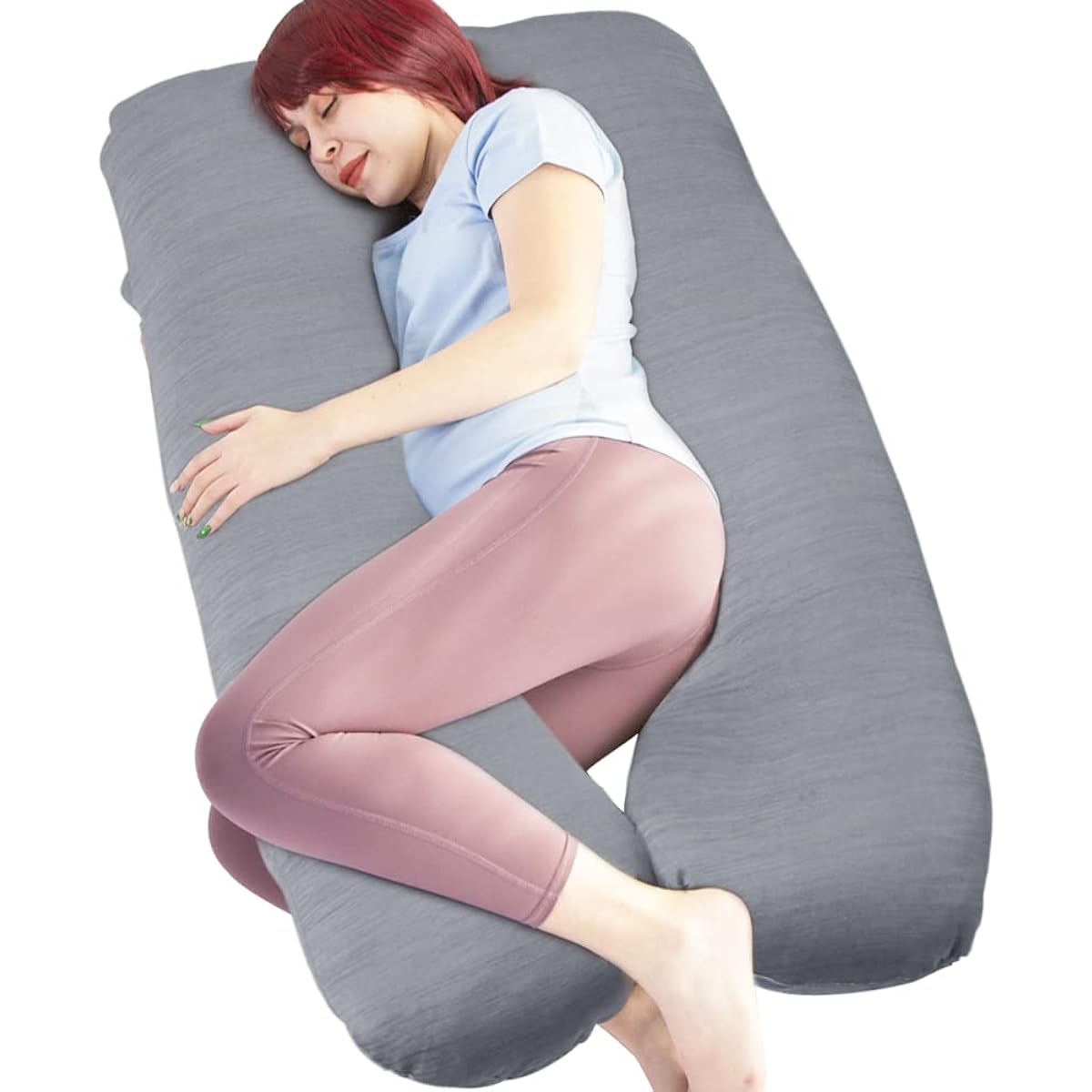 Awesling Pregnant Women Body Pillow Cool U-shaped Body Pillow, Cool Summer Nursing Cushion, Cool Pregnancy Body Pillow, Maternity Body Pillow Good Sleep Goods Ranking Cool Back Pillow Lumbar Pillow Cool Feel Pillow Large Size For Men Women Side Sleeping