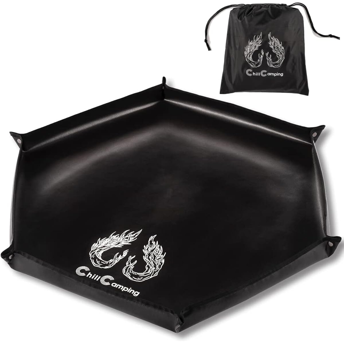 ChillCamping Bonfire Sheet Sputter Sheet Bonfire Stand Camping Heat Resistant Fireproof Wood Stove Outdoor Black Black