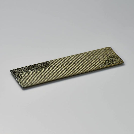 Yamashita Craft Moss Landscape 34cm long thin rectangular plate 128-2-256