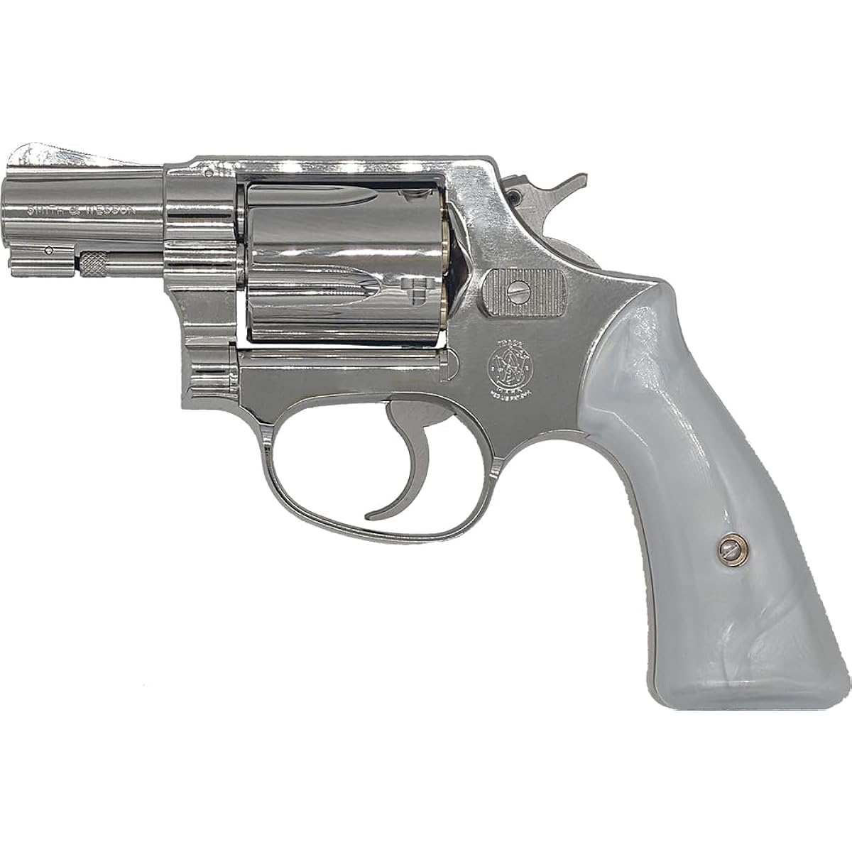 Tanaka S&W M36 Chief Special 2 Inch Square Butt Travis Model Nickel Finish Version 2 Model Gun Complete Product