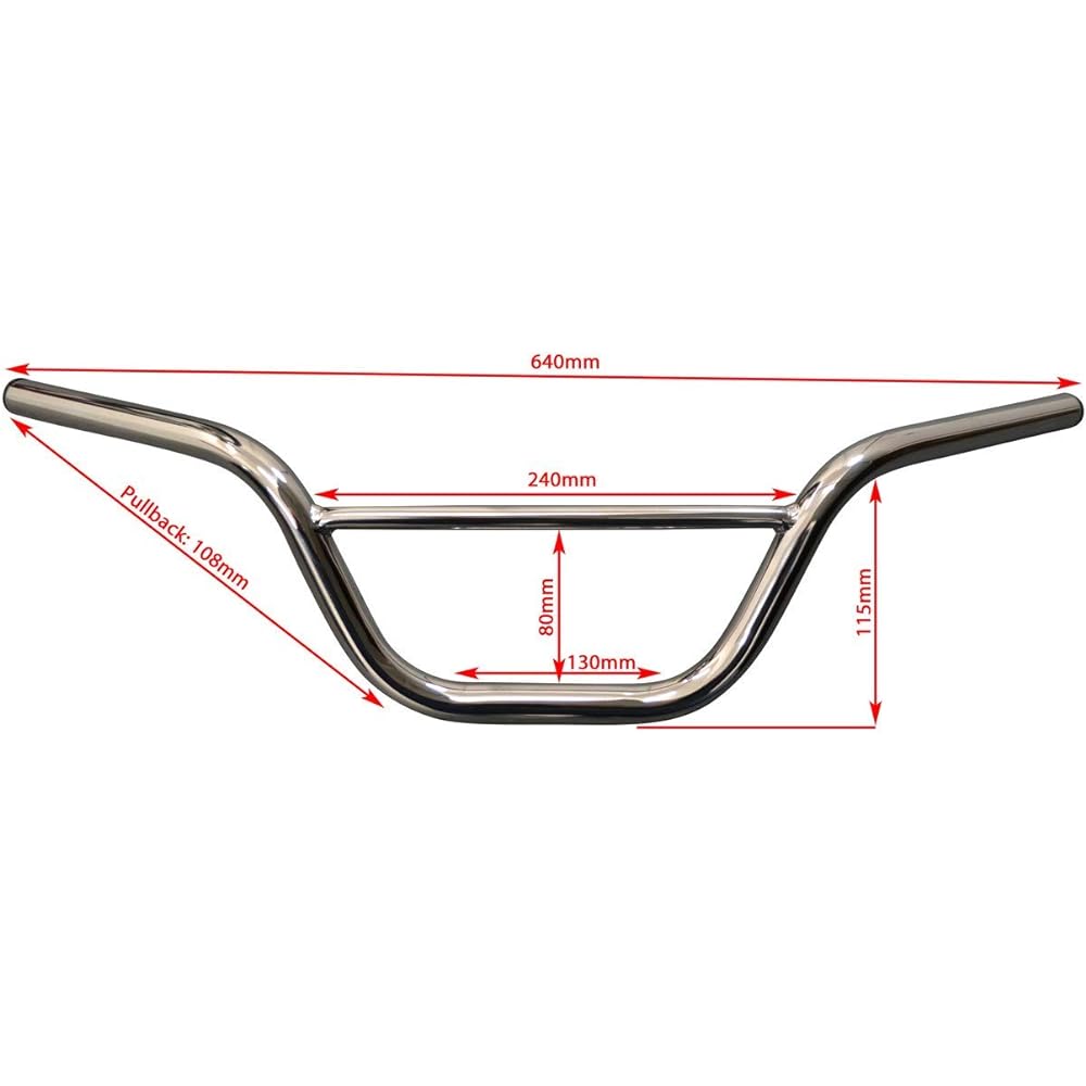 Monkey Bike Pit Bike Scrambra -22 mm 7/8 "Chrome Bike Handle Bar 4.5"
