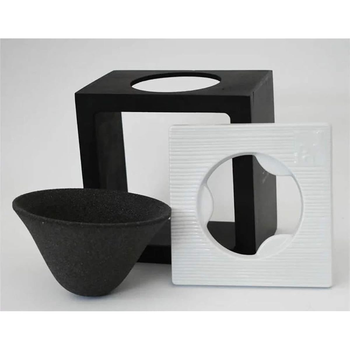 39Arita Ceramic Coffee Filter Premium 3-piece Set (Cerafilter, filter holder, wooden box that can be used as a coffee drip stand)