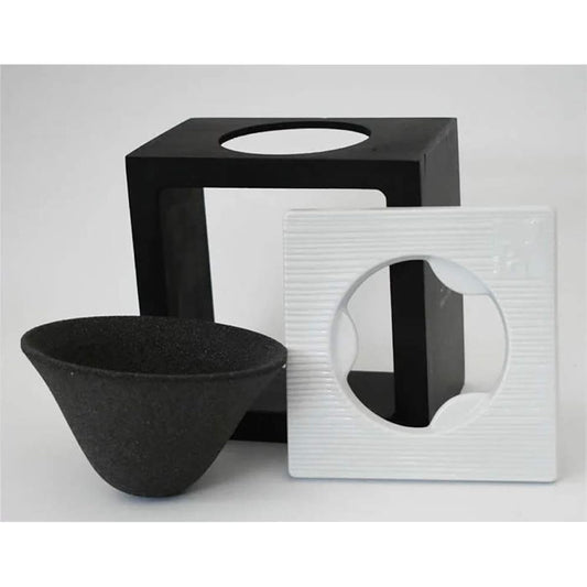 39Arita Ceramic Coffee Filter Premium 3-piece Set (Cerafilter, filter holder, wooden box that can be used as a coffee drip stand)