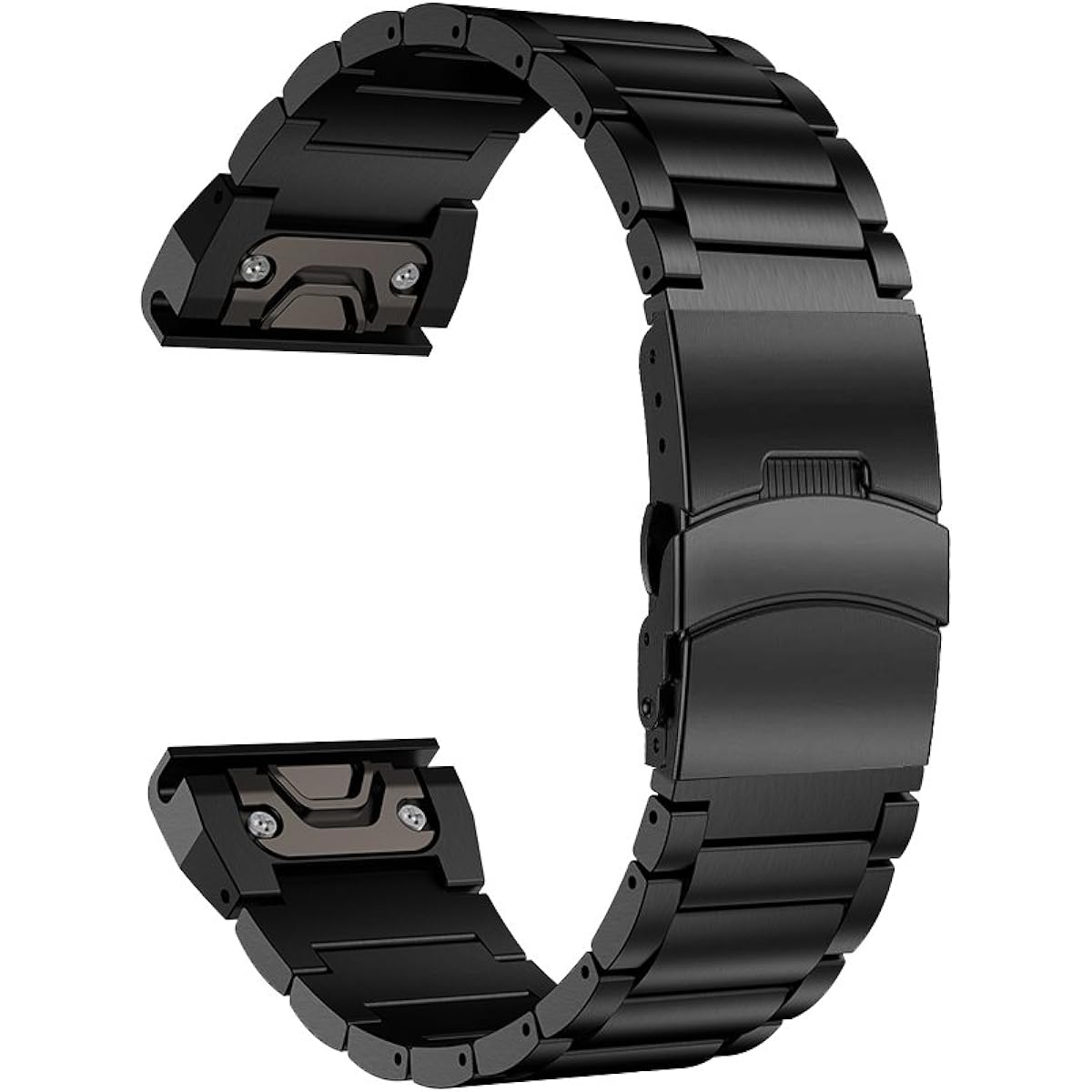 LDFAS Fenix 5X Plus Band, Sports Quick Release Easy Fit 26mm Stainless Steel Metal Band with Safety Buckle for Garmin Fenix 5X/5X Plus/3/3 Hour Smartwatch