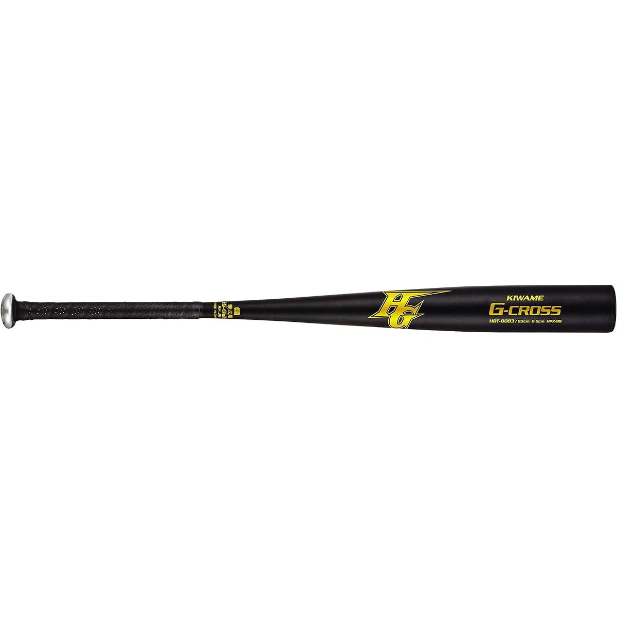 Hi-GOLD General Hardball Metal Bat for High School Baseball KIWAME G-CROSS Series HBT-8083 Black 83cm (Middle Top Balance)