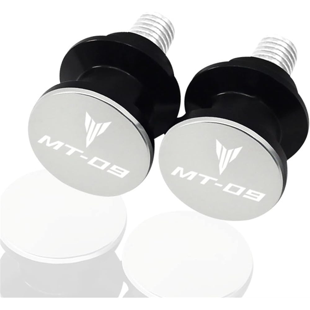 DOOREX Motorcycle Swingarm Spool 6mm Swingarm Stand Screw Slider For Yamaha MT-09 FZ-09 FJ-09 MT09 FZ09 Mt-09 2014-2021 Swingarm Slider Spool (Size: B Silver)