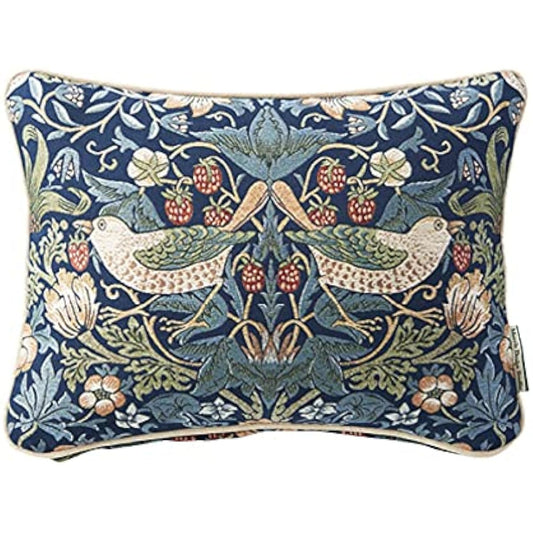 Kawashima Textile Cercon Morris Design Studio Back Cushion Cover Strawberry Thief Blue 40×30cm LL1710