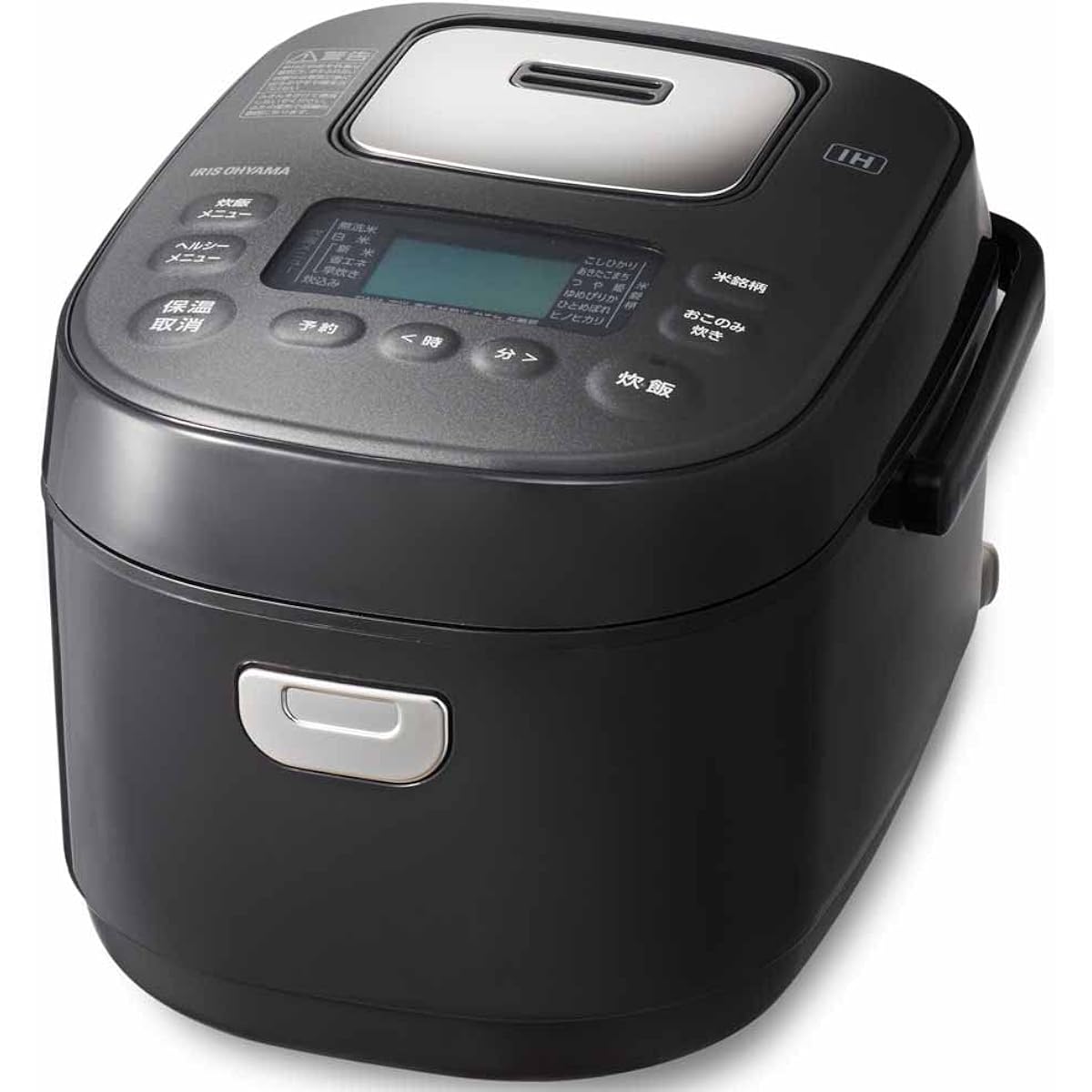 Iris Ohyama Rice Cooker, 3 Cups, IH Type, 50 Types of Cooking Function, Extra Thick Pot, Brown Rice, 2022 Model, Black RC-IKA30-B