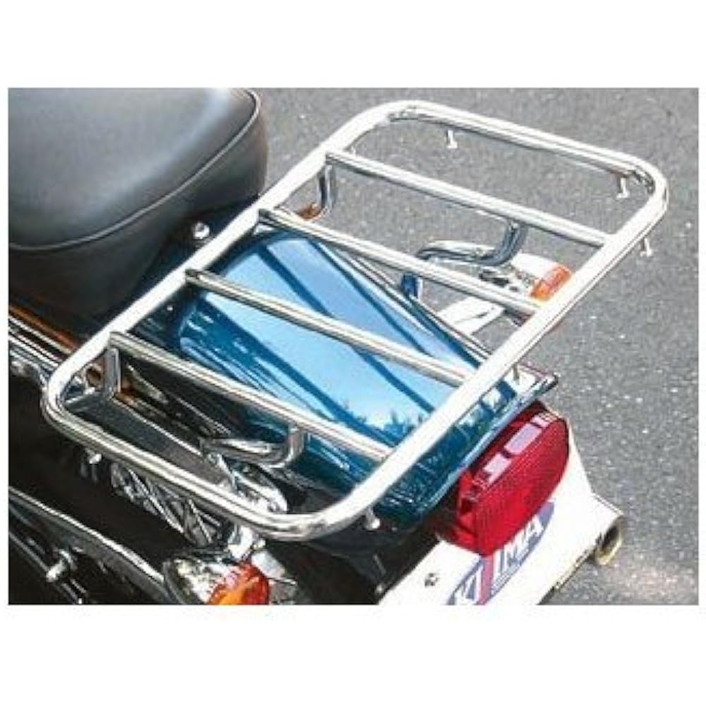 Kijima Motorcycle Bike Parts Meeting Carrier Harley-Davidson FXST ('86-'05)/FLSTF ('86-'06) Compatible with tandem seat, two-seater OK, steel chrome plated HD-08142