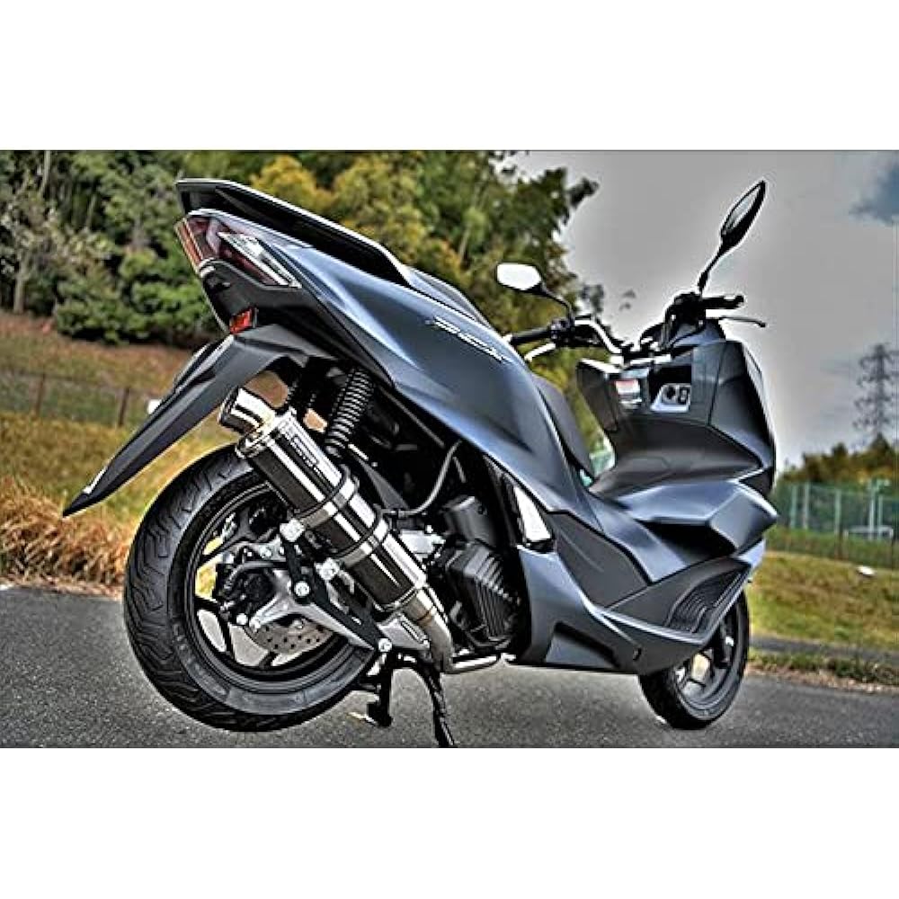 BEAMS Motorcycle Muffler PCX125 21~2BJ-JK05 R-EVO Super Metal Black Silencer JMCA G195-53-005
