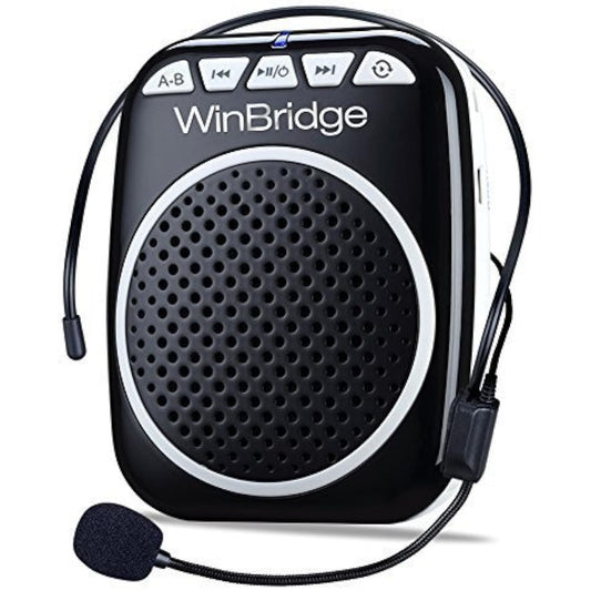 W WINBRIDGE Loudspeaker, Hands-free Loudspeaker, Small Portable Loudspeaker, Wired Head Microphone, USB Driver/TF Card Compatible, Ideal for Events, Meetings, Over-the-Counter Sales, Tourist Guides, etc. Loudspeaker WB001