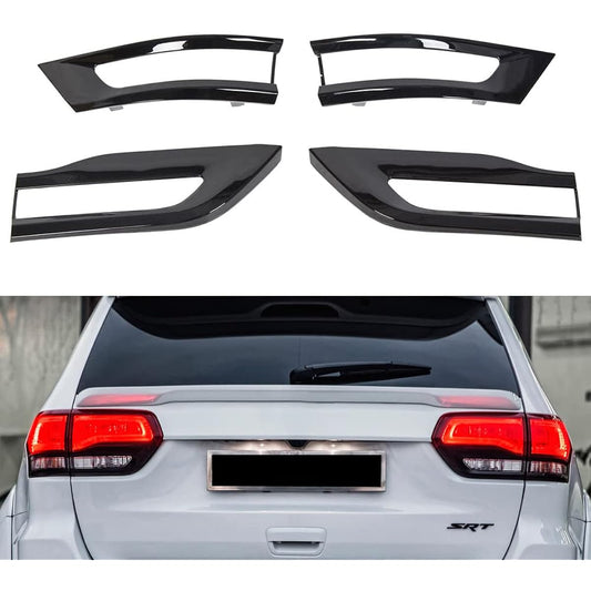 SPORTULI Gloss Black Tail Light Trim Besel Kit replacement 2014-2021 Jeep Grand Cherokee