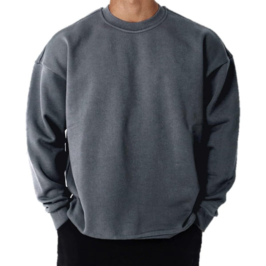 [Manatsulife] Men's Hoodie, Long Sleeve, Sweatshirt, T-Shirt, Sweatshirt, Pullover, Casual, Loungewear, Popular, Plain, Spring/Autumn T-06