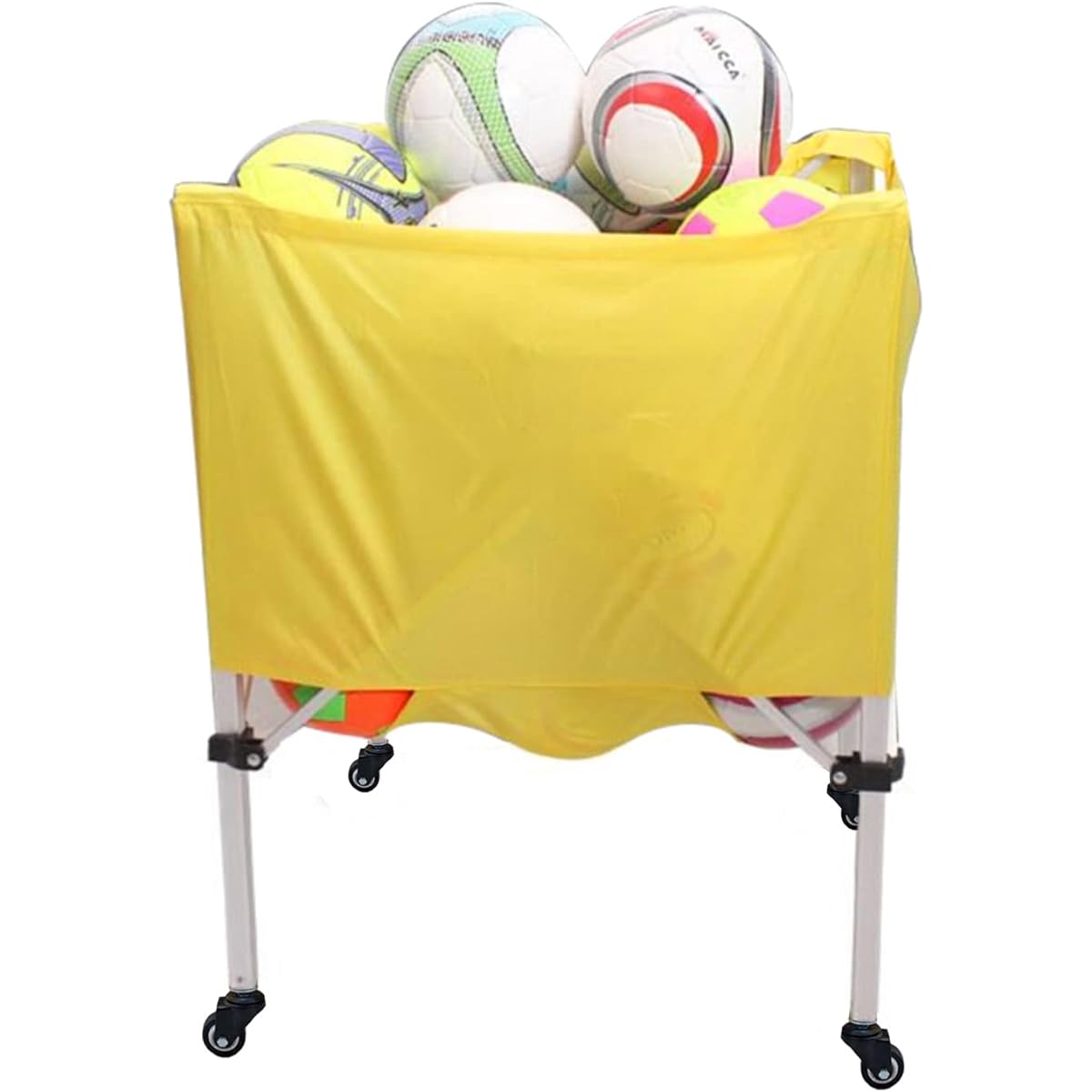 Voodans Ball Basket Ball Cart Soccer Basketball Volleyball Storage Basket for Practice Foldable Storage Bag Included