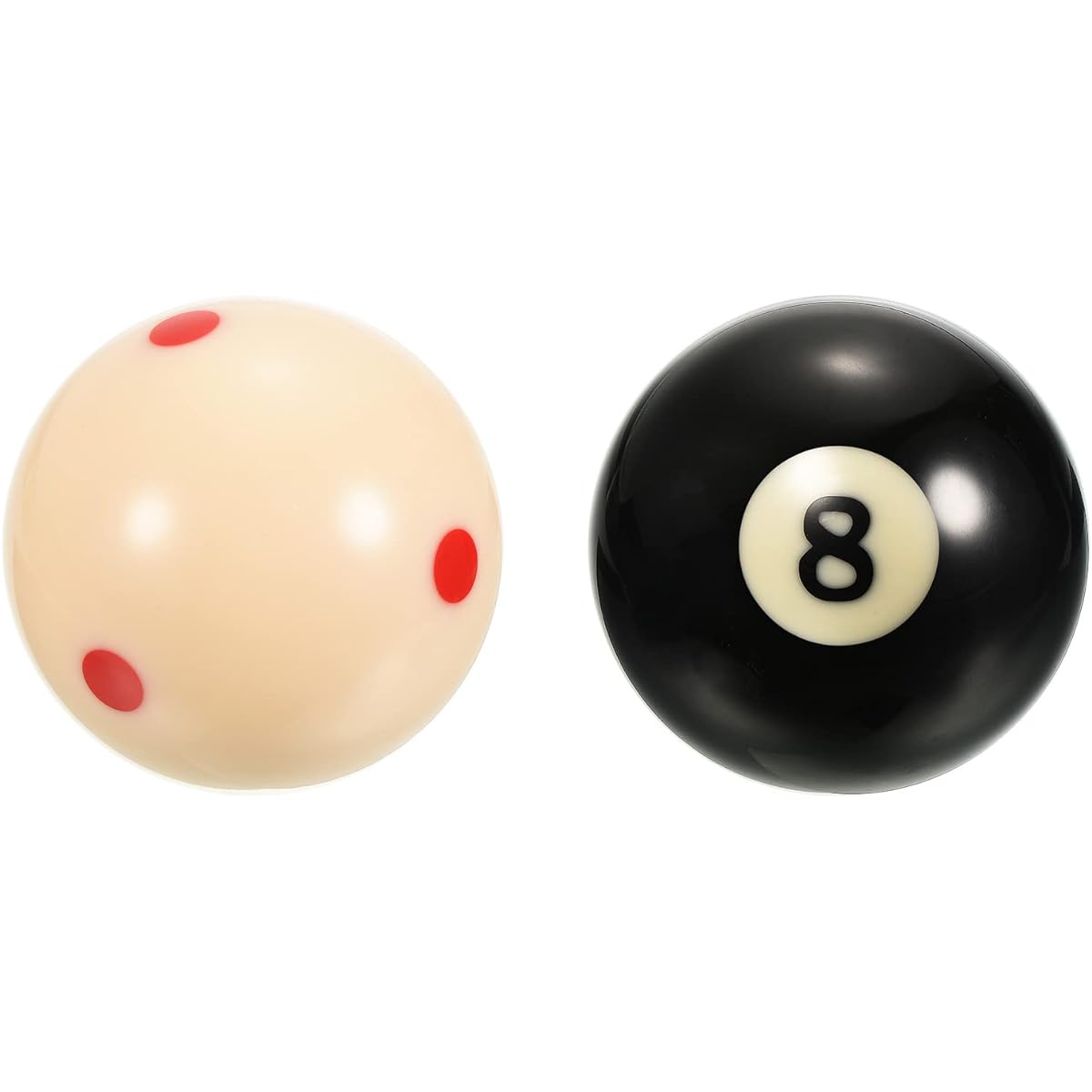 PATIKIL 57mm Billiard Cue Ball #8 Billiard Ball 2 in 1 Regulation Size Replacement Pool Billiard Cue Ball for Pool Table Beige Black