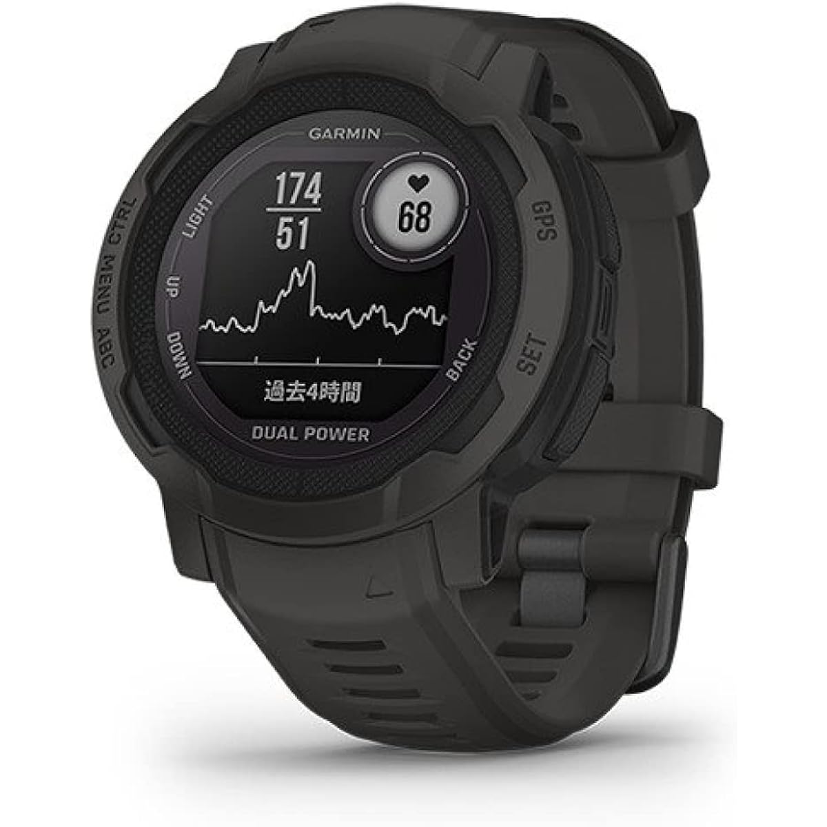 GARMIN Instinct 2 Dual Power Graphite Diameter 45mm Suica Compatible Toughness Outdoor GPS Watch Compatible with Android/iOS [Genuine Japanese Product] Small