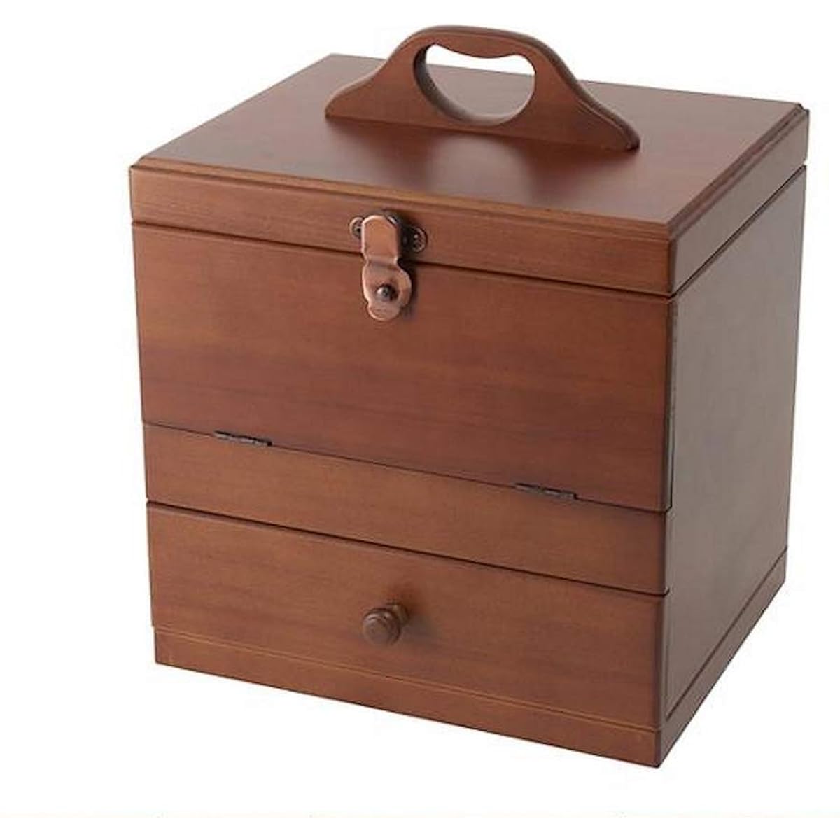 Chatani Storage Box Brown Height 27.5 (32.5) x Width 28 x Depth 25 cm