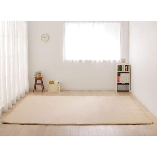 Iris Plaza Washable Memory Foam Rug Dust Mite Resistant Soundproof Flannel 200 x 300cm Comfortable Fluffy Texture Non-Slip Beige