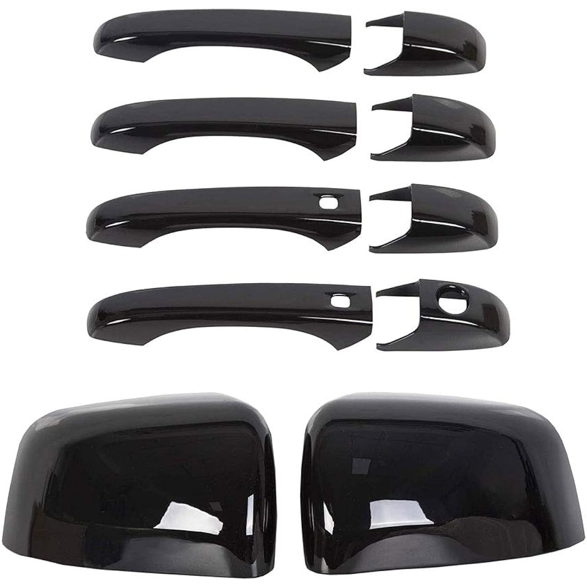 Sportuli Black Mirror Cover + Door handle cover replacement 2011-2021 J-EEP Grand Cheroke & D-ODGE DURANGO