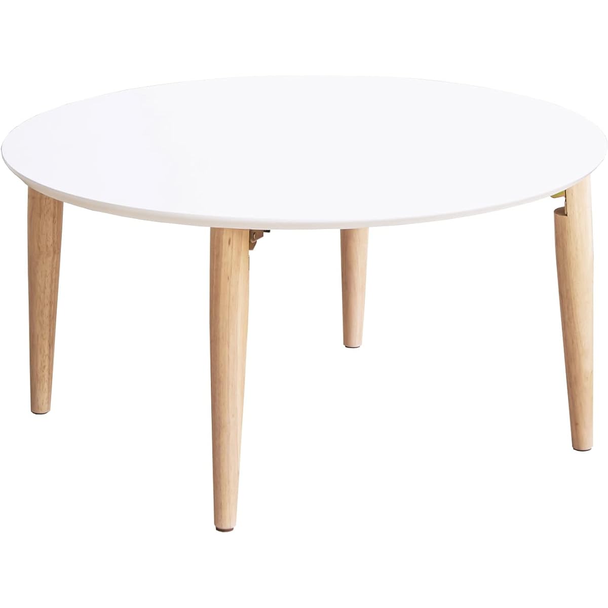 Iwatsuki Low Table Folding Round Width 75cm Wooden Round Stylish Finished Product White IMT-84WH