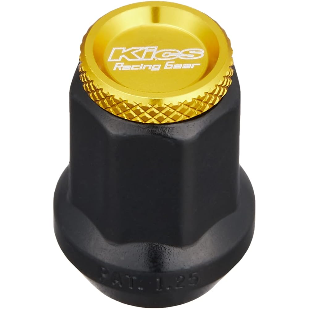 KYO-EI (Kyoei Sangyo) Extreme Through Nut with Aluminum Cap M12XP1.25 20 Gold 20 Pieces HP3KA