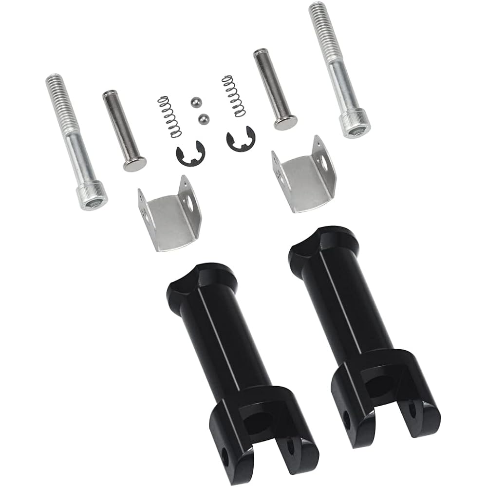ONETK Gloss Black Finish Left and Right Passenger Footpeg Supports for 2018-2020 Harley-Davidson Softail Models