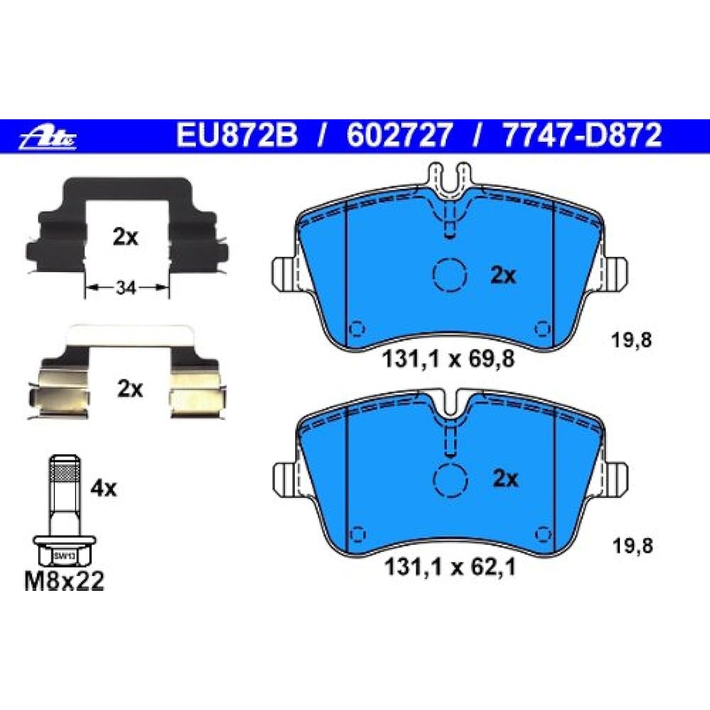 ATE brake pad set 0034202620 13046027272