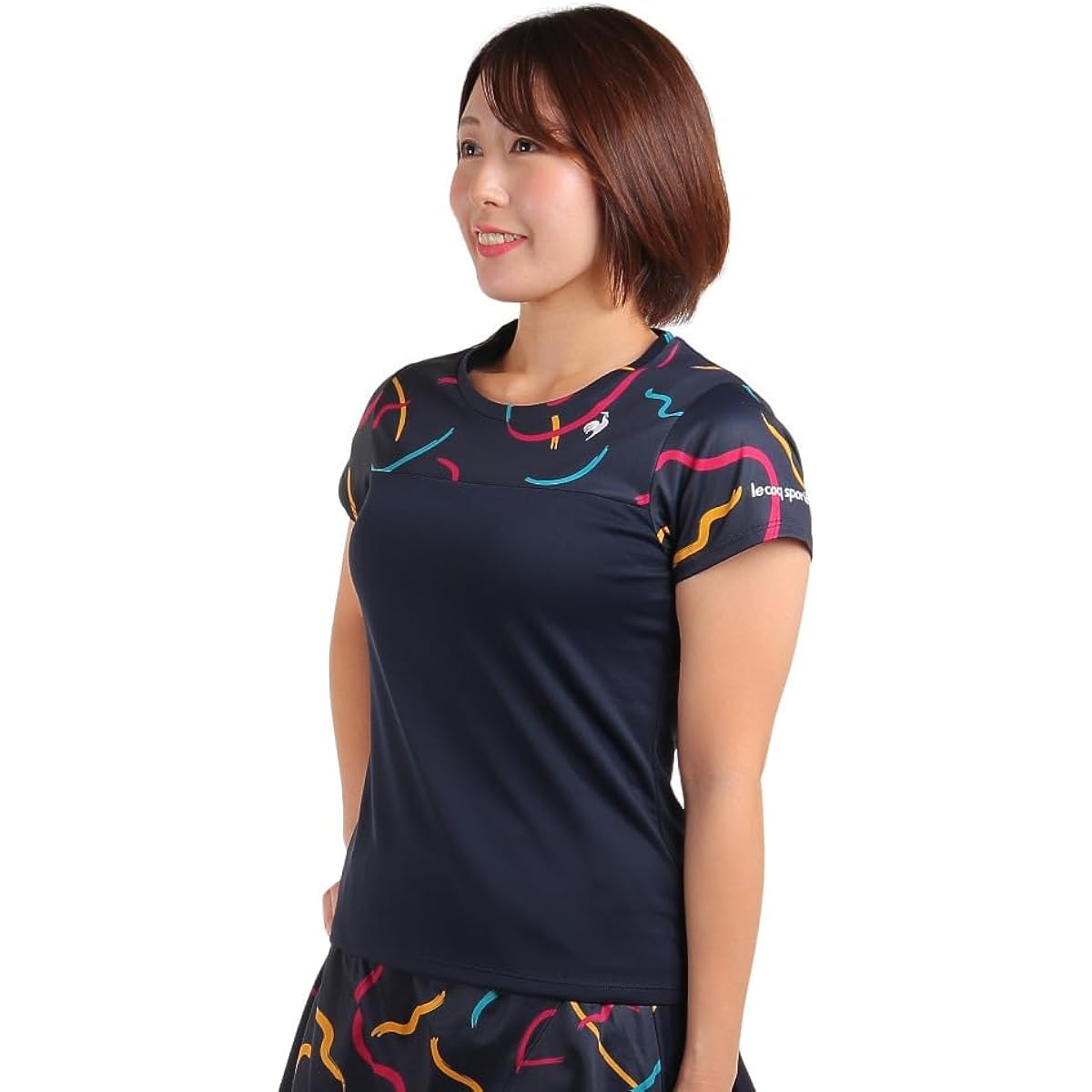 [Le Coq Sportif] T-shirt, Graphic Game Shirt, UV CUT (UPF50+) SUNSCREEN, Short Sleeve, Switchable, JTA Officially Approved, Official Game Sunscreen, Women's