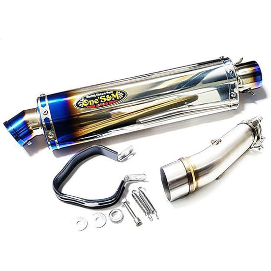 W2-56T for genuine exhaust pipe only 50.8mm 50.8φ muffler with intermediate pipe slip-on stainless steel exhaust pipe x long titanium grilled delta Ver muffler silencer for CB400SF NC42 only